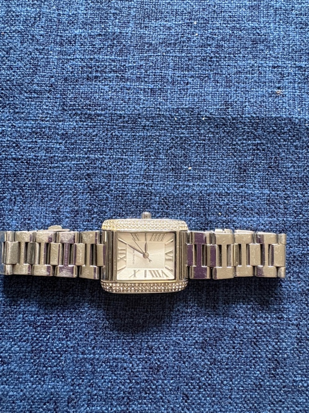 Women's Silver Square Bracelet Watch with Roman Dial